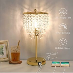 Touch Control GOLD and Crystal Lamp